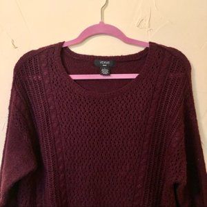 Verve Acrylic Purple open knit sweater, Large